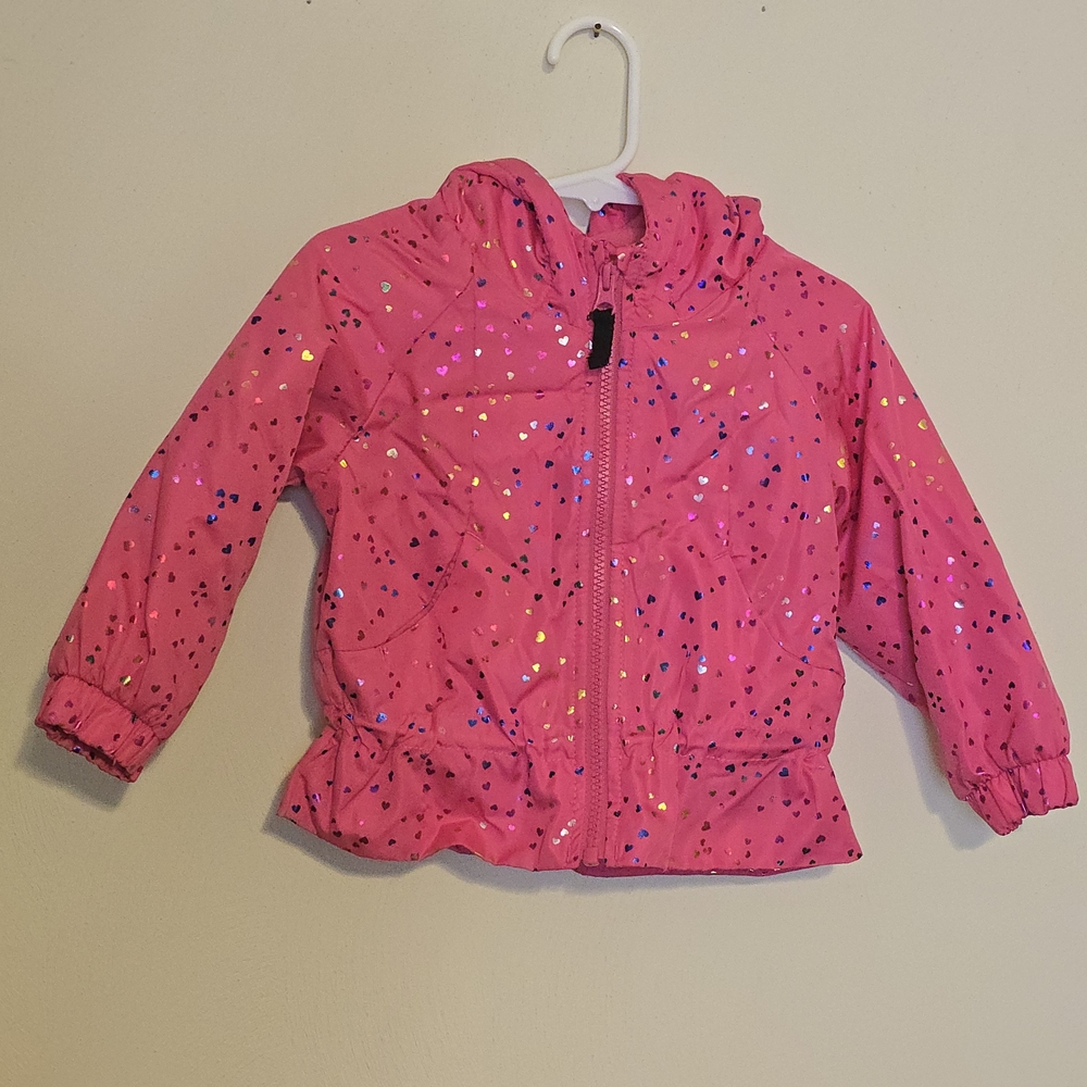 Carter's Pink Jacket with Multicolor Hearts